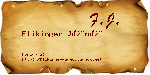Flikinger Júnó névjegykártya